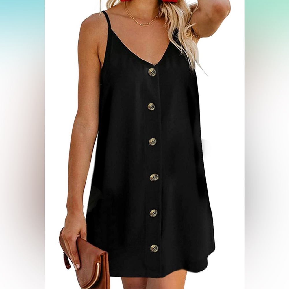 Black Button Down Dress Size M